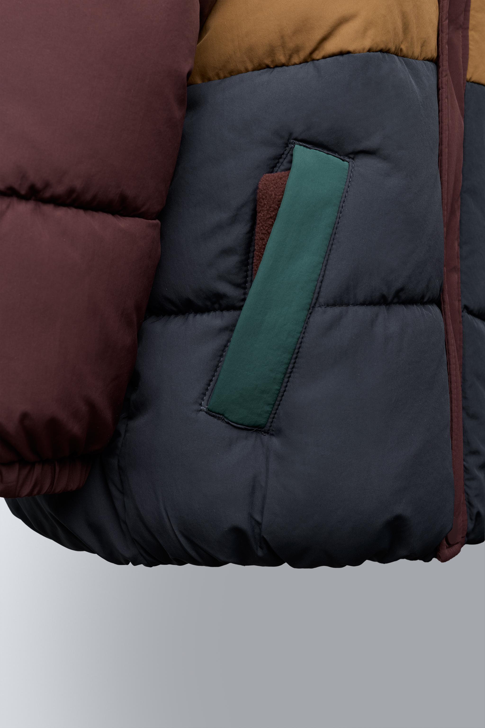 MANTEAU MATELASSÉ POLAIRE COLOR BLOCK DÉPERLANT